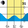 Tide chart for Prisoners Point, San Joaquin River Delta, California on 2021/07/31